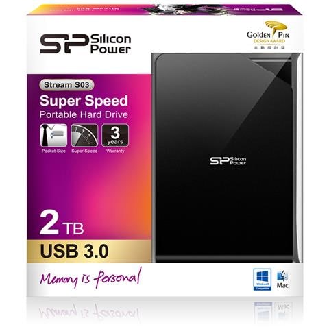 Stream S03, Cablato, 5 - 55 °C, USB 3.0 (3.1 Gen 1) Type-A, HDD, -40 - 70 °C, Nero - Foto 1